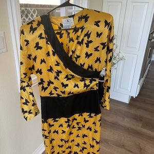 Vintage high quality silk designer dress